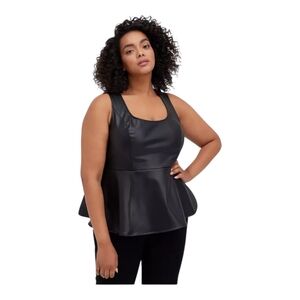 NWOT Torrid 4 Peplum Faux Leather Top 4X Grunge Goth Biker